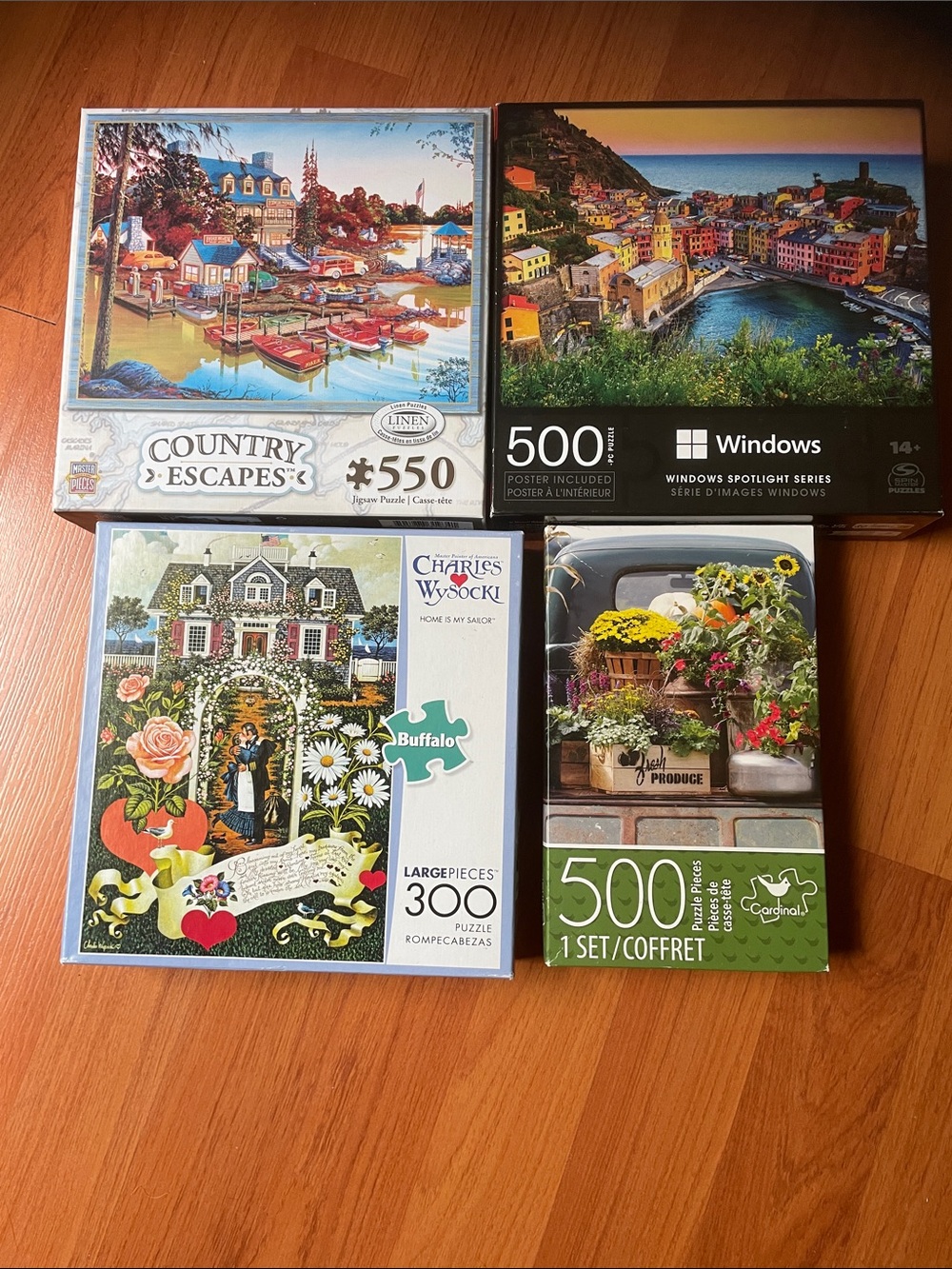 4 jigsaw puzzle bundle- flowers & landscapes